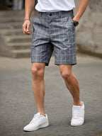Men's Check Mid Length Shorts