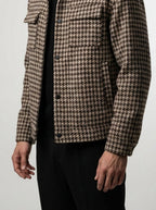 Men's Check Spread Collar Cropped Jacket