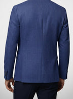 Men's Check Wool Blazer with Notch Lapels