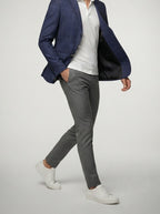 Men's Check Wool Blazer with Notch Lapels
