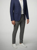 Men's Check Wool Blazer with Notch Lapels