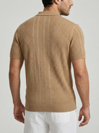Men's Chevron Pointelle Knit Polo Shirt