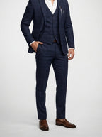 Men's Classic Check Three-Piece Wedding Suit