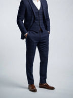 Men's Classic Check Three-Piece Wedding Suit