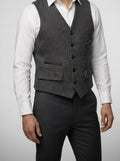 Men's Classic Herringbone Wedding Suit Waistcoat