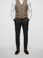 Men's Classic Herringbone Wedding Suit Waistcoat