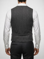 Men's Classic Herringbone Wedding Suit Waistcoat