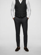 Men's Classic Herringbone Wedding Suit Waistcoat
