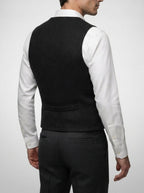 Men's Classic Herringbone Wedding Suit Waistcoat
