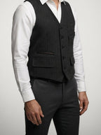 Men's Classic Herringbone Wedding Suit Waistcoat