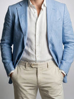 Men's Classic Linen Blend Notch Lapel Blazer