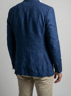 Men's Classic Linen Blend Notch Lapel Blazer