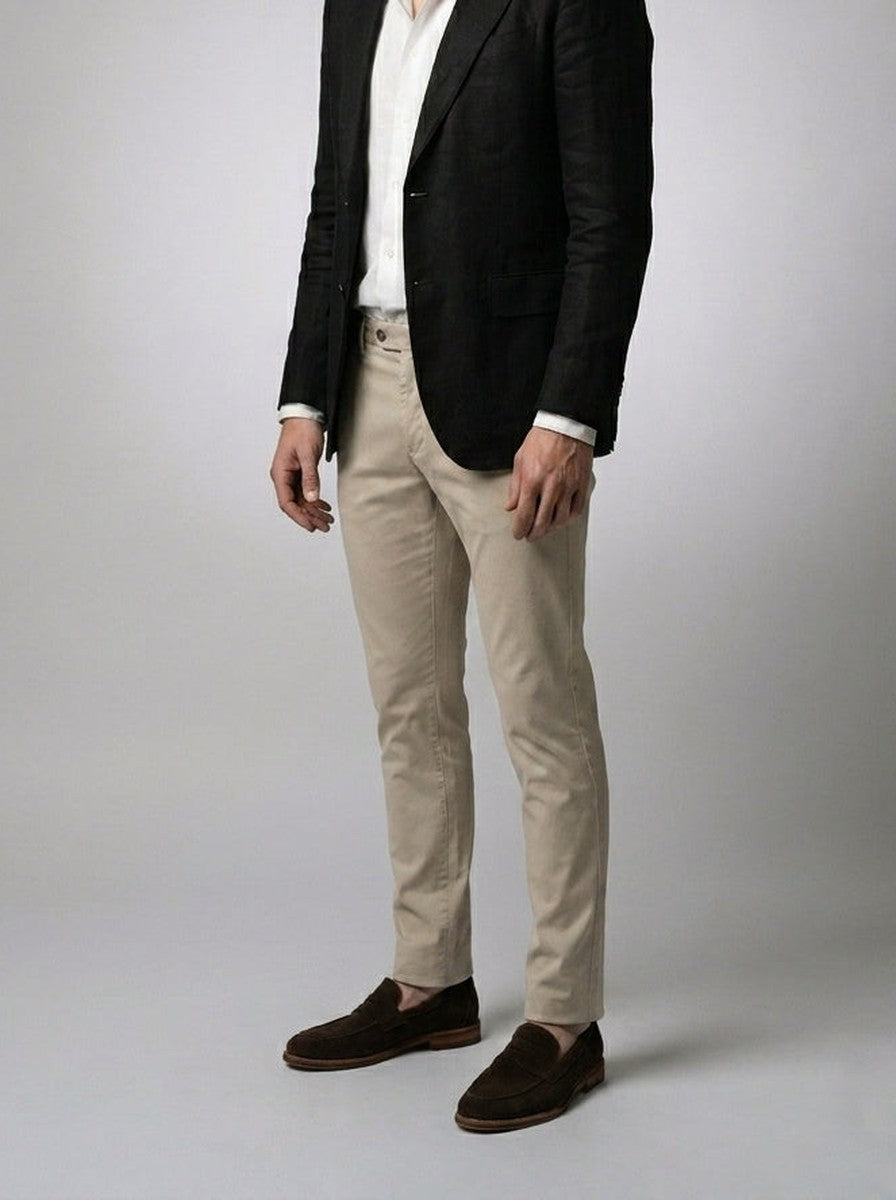 Men's Classic Linen Blend Notch Lapel Blazer