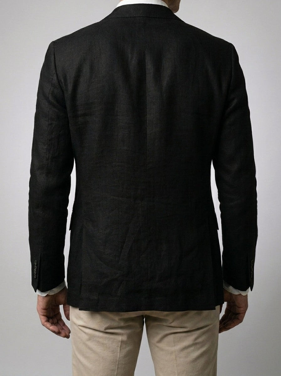 Men's Classic Linen Blend Notch Lapel Blazer