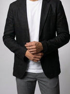 Men's Classic Linen Notch Lapel Blazer