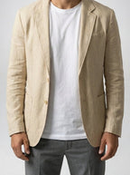 Men's Classic Linen Notch Lapel Blazer