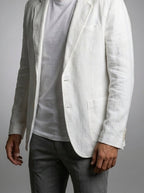 Men's Classic Linen Notch Lapel Blazer