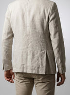 Men's Classic Linen Patch Pocket Blazer with Notch Lapels