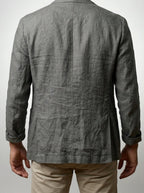 Men's Classic Linen Two Button Blazer with Notch Lapels