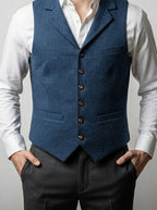 Men's Classic Single Breasted Lapel Wedding Waistcoat