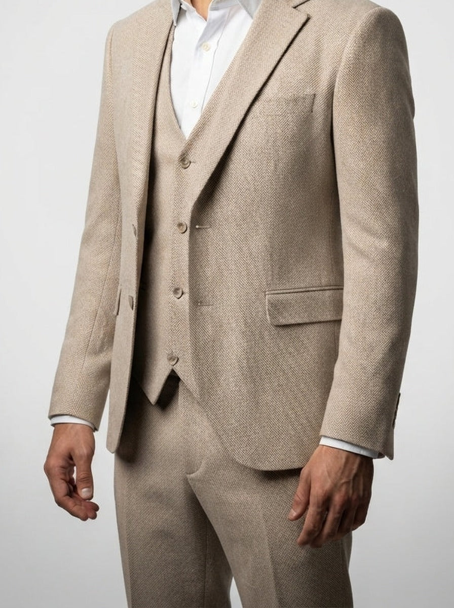 Men's Classic Single Breasted Three-Piece Wedding Suit
