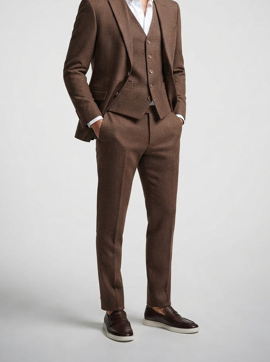Men's Classic Single Breasted Three-Piece Wedding Suit