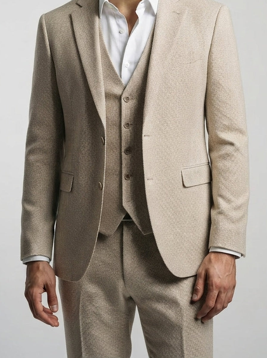 Men's Classic Single Breasted Three-Piece Wedding Suit