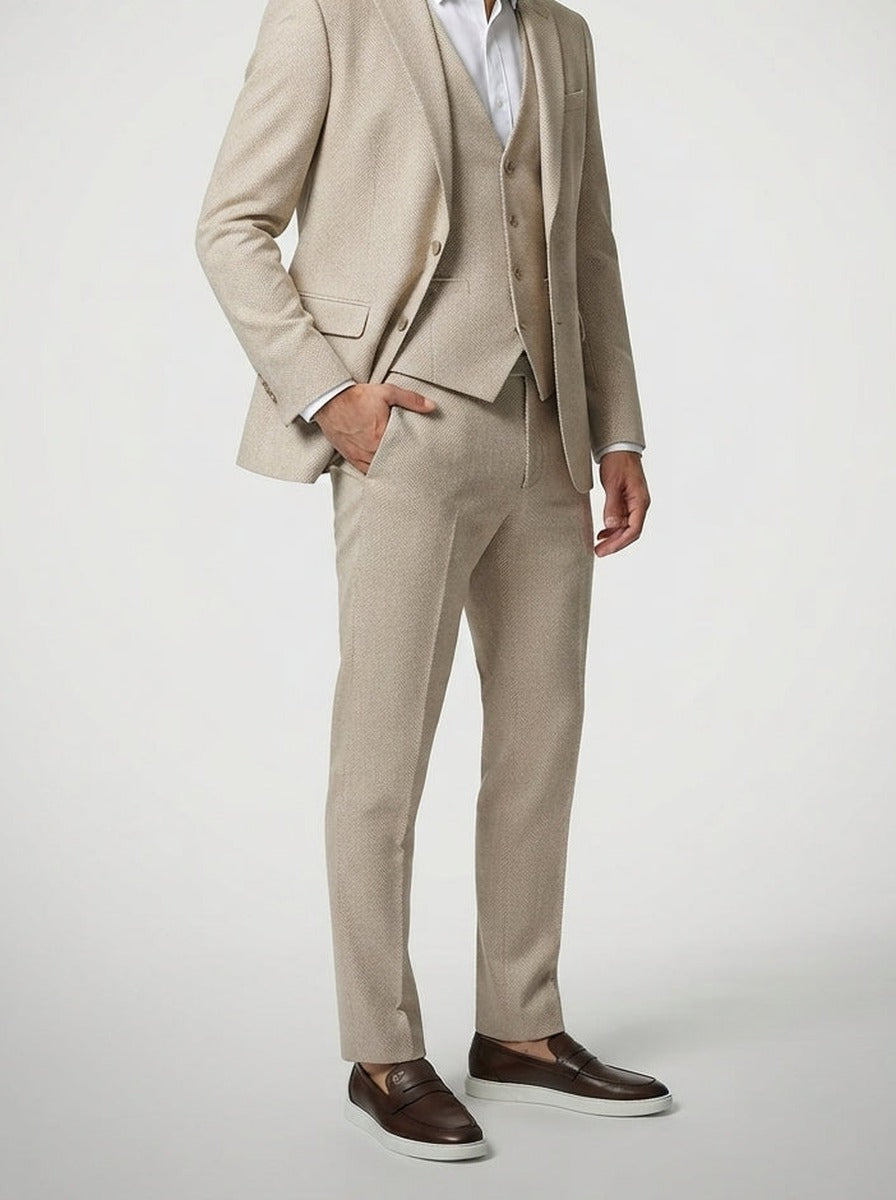 Men's Classic Single Breasted Three-Piece Wedding Suit