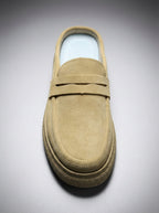 Men's Classic Slip-On Crepe Sole Penny Strap Loafer Mules