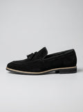 Men's Classic Slip-On Suede Tassel Loafers with Contrast Welt