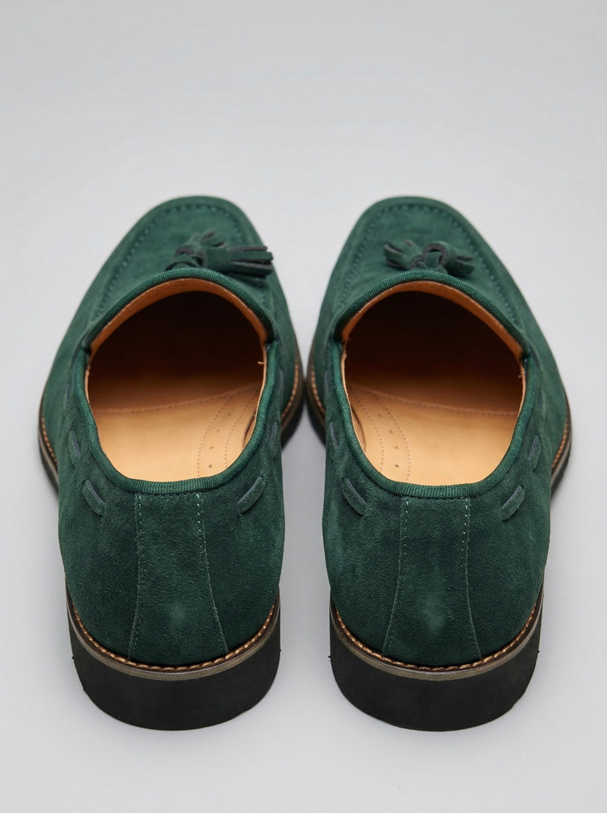 Men's Classic Slip-On Suede Tassel Loafers with Contrast Welt