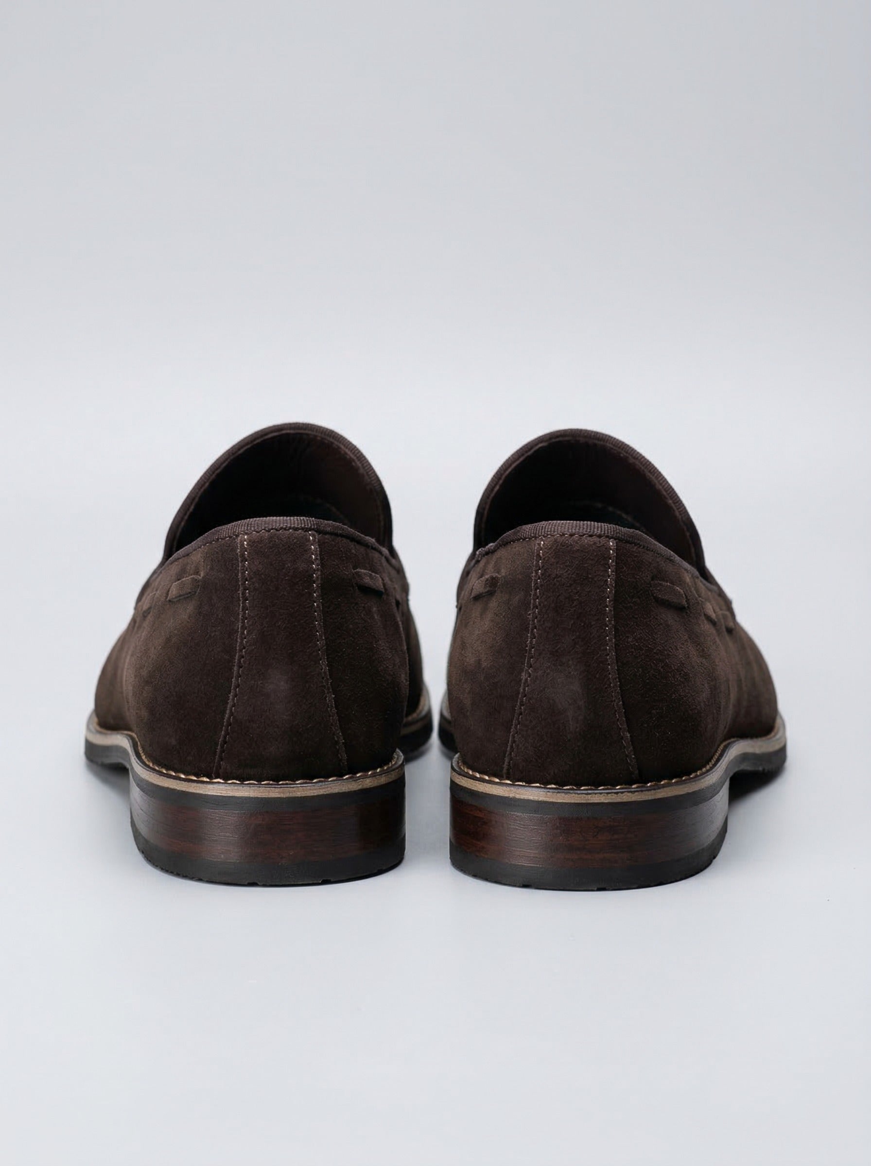 Men's Classic Slip-On Suede Tassel Loafers with Contrast Welt