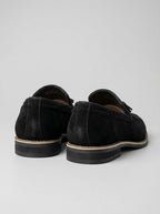 Men's Classic Slip-On Suede Tassel Loafers with Contrast Welt