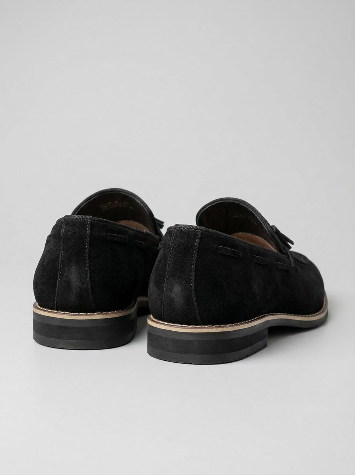 Men's Classic Slip-On Suede Tassel Loafers with Contrast Welt