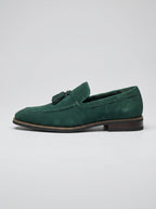 Men's Classic Slip-On Suede Tassel Loafers with Contrast Welt