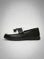 Men's Classic Slip-On Two Tone Leather Tassel Loafers