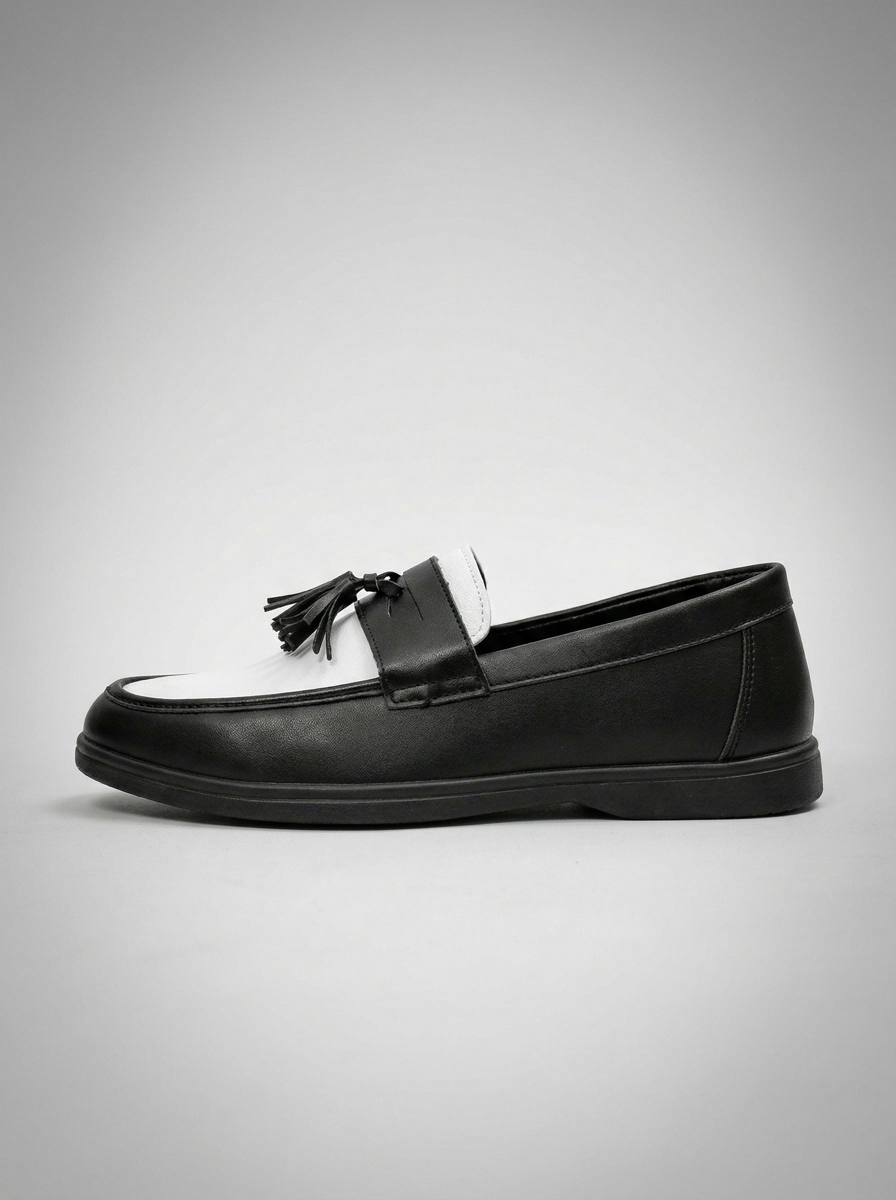 Men's Classic Slip-On Two Tone Leather Tassel Loafers