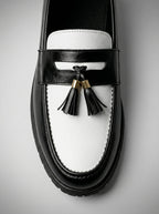 Men's Classic Slip-On Two Tone Leather Tassel Loafers
