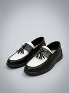 Men's Classic Slip-On Two Tone Leather Tassel Loafers