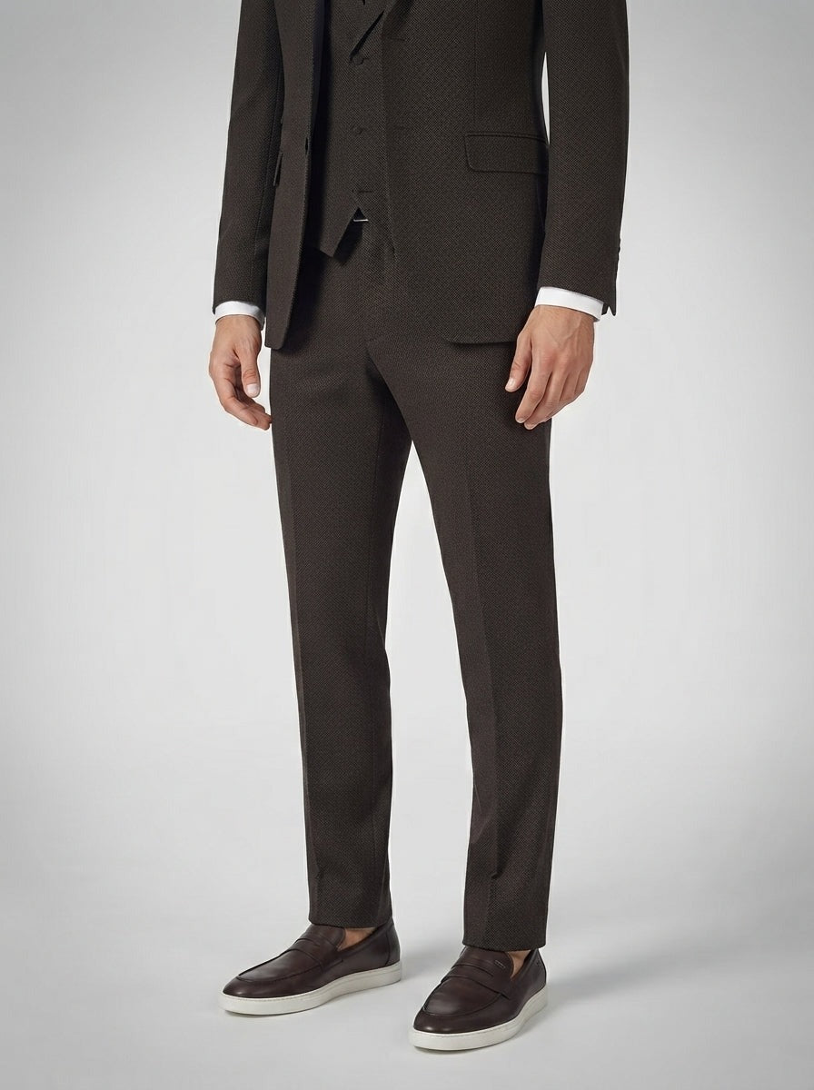 Men's Classic Three-Piece Wedding Suit with Notch Lapels