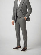Men's Classic Three-Piece Wedding Suit with Notch Lapels