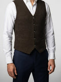 Men's Classic Tweed Tailored Wedding Waistcoat
