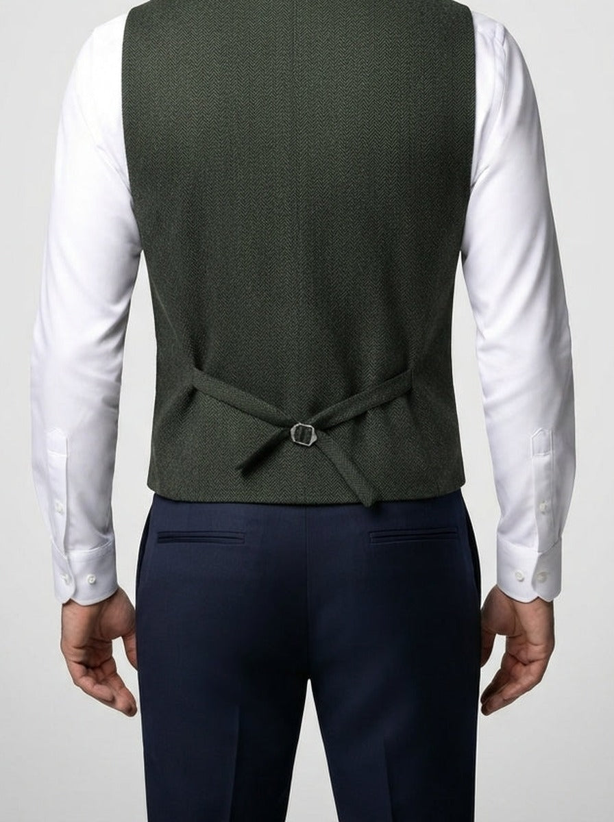 Men's Classic Tweed Tailored Wedding Waistcoat