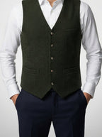 Men's Classic Tweed Tailored Wedding Waistcoat