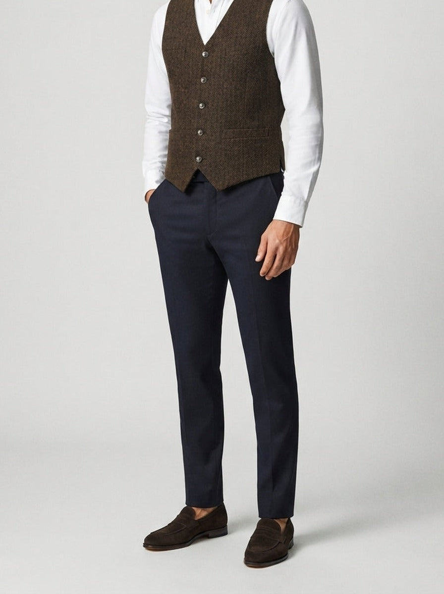 Men's Classic Tweed Tailored Wedding Waistcoat