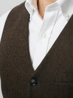 Men's Classic Tweed Tailored Wedding Waistcoat