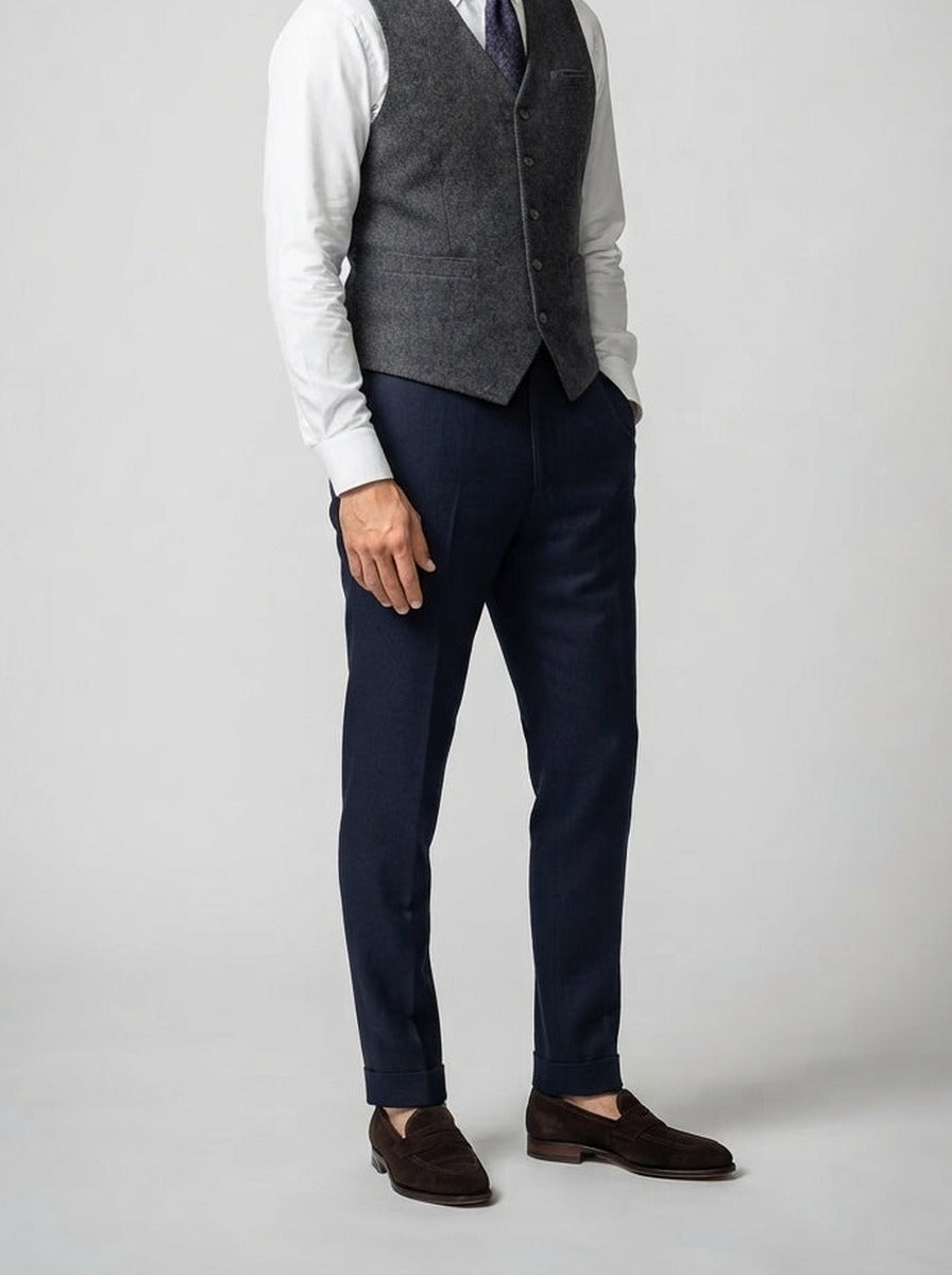 Men's Classic Tweed Tailored Wedding Waistcoat