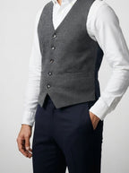 Men's Classic Tweed Tailored Wedding Waistcoat