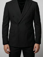 Men's Classic Wrap Front Single Button Blazer with Peak Lapels