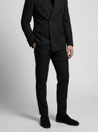 Men's Classic Wrap Front Single Button Blazer with Peak Lapels